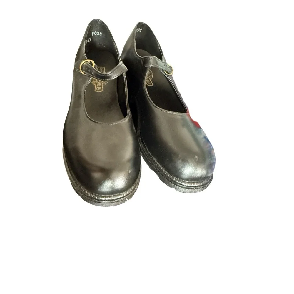 Vintage Little Capezio Girls Black mary janes block heel size 3M‎ usa made new
